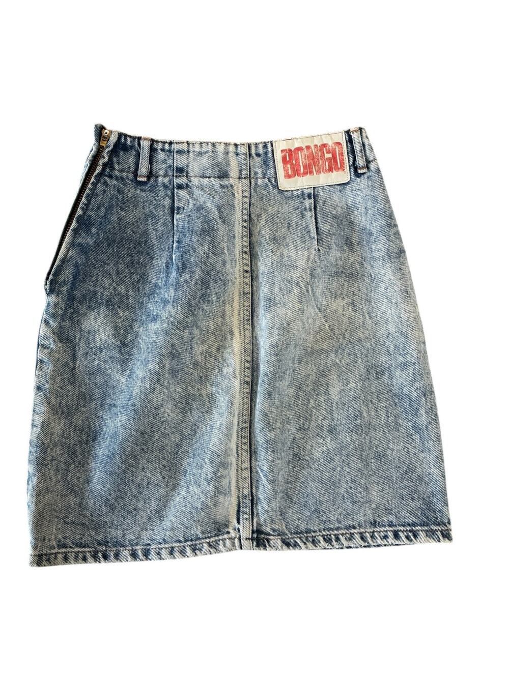 Bongo Vintage Women's Acid Wash Denim Skirt